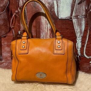 Fossil Maddox orange leather bag